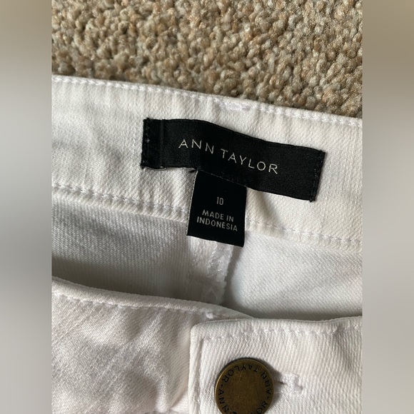 EUC Ann Taylor Womens Skinny Ankle Curvey Pant in White - Size 10 - Picture 2 of 4